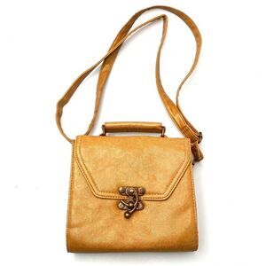 Xhilaration Faux Leather Small Tan Crossbody Purse 7.5"x7"x2"